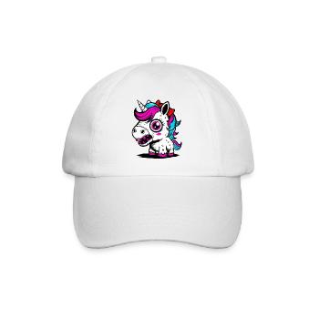 Neon Einhorn - Baseballkappe - Weiß/Weiß - Vorne
