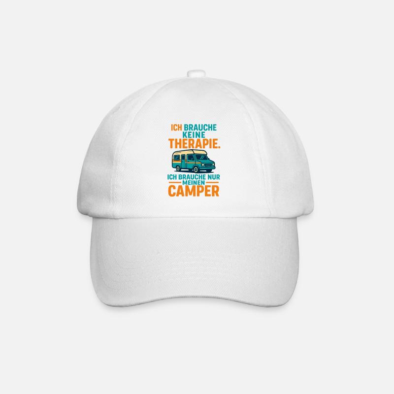 camping spruch camper, ich brauche meinen camper - Baseballkappe - Weiß/Weiß