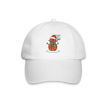 Basketball Snowman Xmas Graphic for Bball Fans Kid - Baseball Cap - white/white - Front