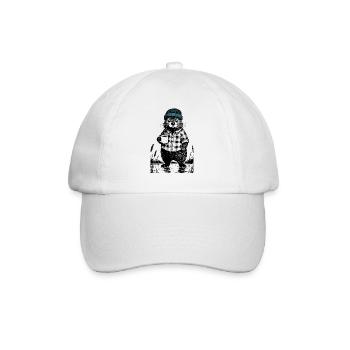 Moody Bieber with coffee - Baseball Cap - white/white - Front