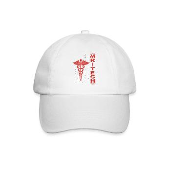 Red MedTech Caduceus Flag - Baseball Cap - white/white - Front