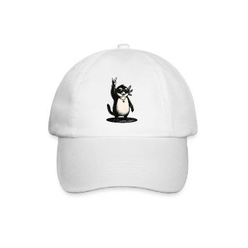 Rock N Roll Penguin With Sunglasses - Baseball Cap - white/white - Front