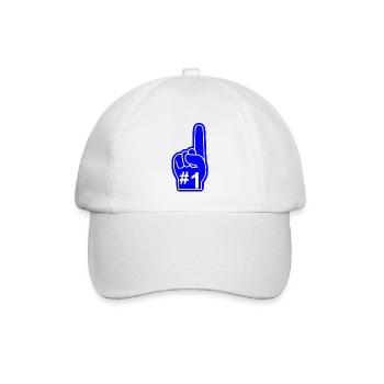 Aufkleber-Schaumfinger - Baseballkappe - Weiß/Weiß - Vorne