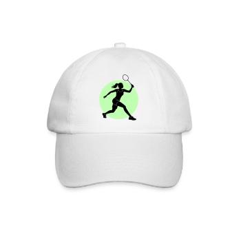 Coup droit d’un joueur de badminton - Casquette classique - blanc/blanc - Devant