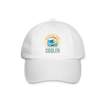 Waterski Papa Fathers Day Ski Lover Papa Water - Baseball Cap - white/white - Front