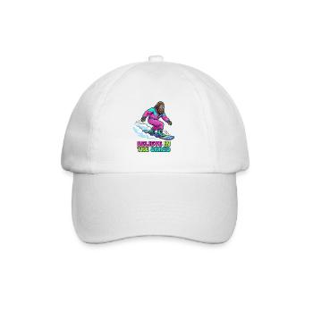 Believe In The Shred! Bigfoot Snowboarder - Baseball Cap - white/white - Front