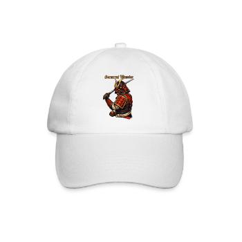 Samurai Krieger Japan Rüstung Bushido-Design - Baseballkappe - Weiß/Weiß - Vorne