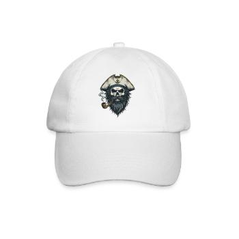 Kapitän Totenkopf Seemann Nautik Meer See Boot - Baseballkappe - Weiß/Weiß - Vorne