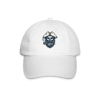 Kapitän Totenkopf Seemann Nautik Meer See Boot - Baseballkappe - Weiß/Weiß - Vorne