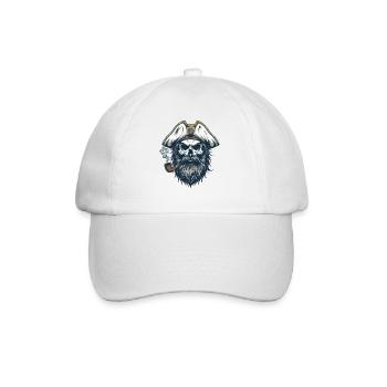 Kapitän Totenkopf Seemann Nautik Meer See Boot - Baseballkappe - Weiß/Weiß - Vorne