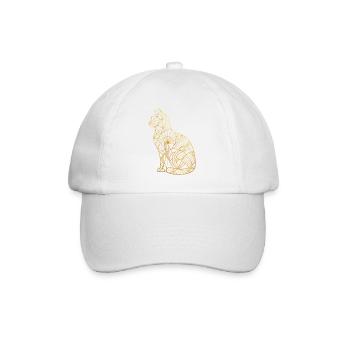 Goldene Katze im Art-Déco-Stil - Baseballkappe - Weiß/Weiß - Vorne