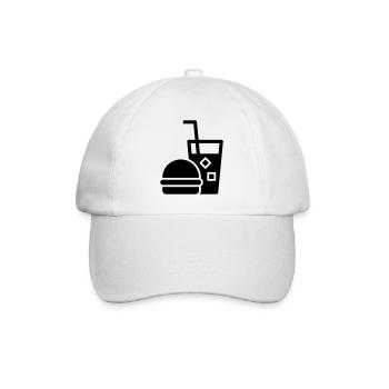 Fast Food, Burger, Imbisswagen - Baseballkappe - Weiß/Weiß - Vorne