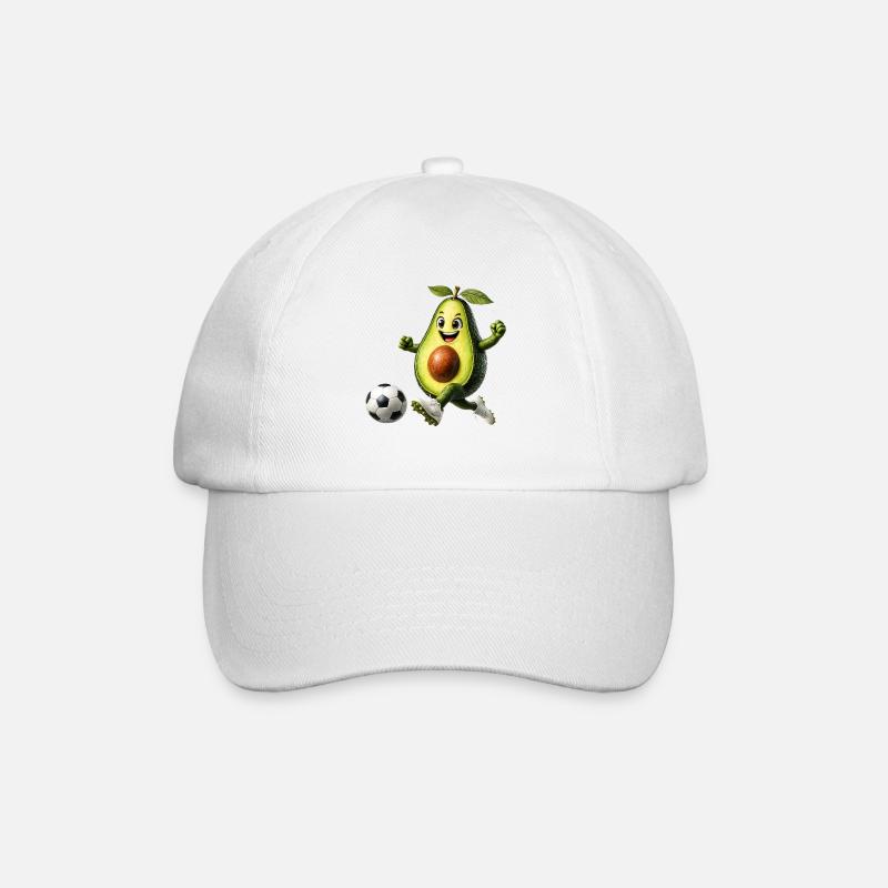 Avocado Fußball - Baseballkappe - Weiß/Weiß