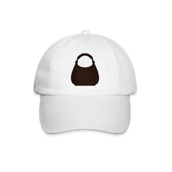 Brown Leather Bag Texture - Baseball Cap - white/white - Front