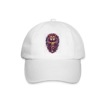 Graffiti de lion avec No More Lies - Casquette classique - blanc/blanc - Devant