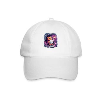 Un ours en peluche en visite de découverte - Casquette classique - blanc/blanc - Devant