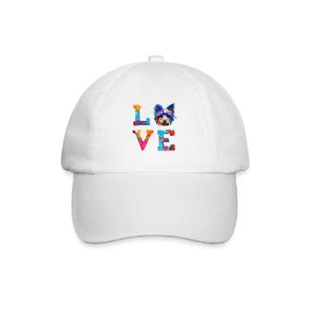Yorkshire Terrier Colorful Paint Dog Dad Dog Mom - Baseball Cap - white/white - Front
