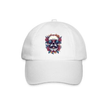 Tatouage du crâne squelette - Casquette classique - blanc/blanc - Devant