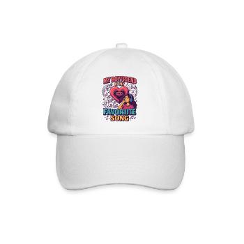 Valentine's Day boyfriend love song, music romance - Baseball Cap - white/white - Front
