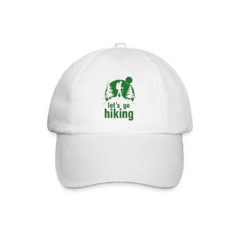 Let's go hiking mountaineer hiker silhouette - Baseball Cap - white/white - Front