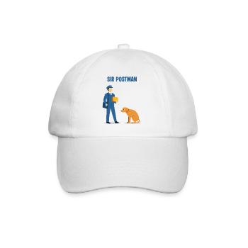 Sir Postman vs. Hund: Überlegener Lieferheld - Baseballkappe - Weiß/Weiß - Vorne