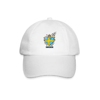 Sweden Crown Soccer Heart Fan Design - Baseball Cap - white/white - Front