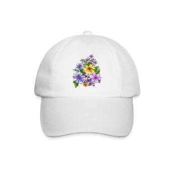 Blumen - Baseballkappe - Weiß/Weiß - Vorne