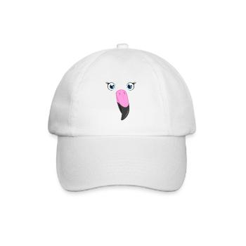 Flamingo Face Kawaii Pink Lazy DIY Bird Custome - Baseball Cap - white/white - Front