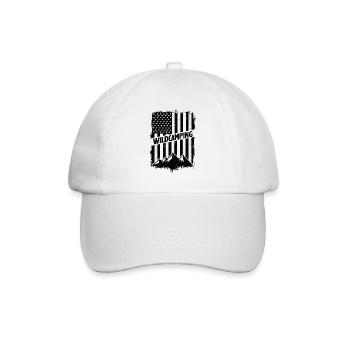 Wild Camping Adventure Mountains USA Flag - Baseball Cap - white/white - Front