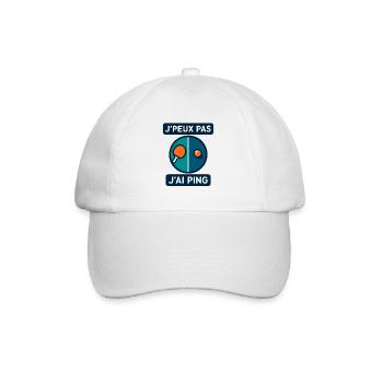 Ich kann nicht, ich ping. - Baseballkappe - Weiß/Weiß - Vorne