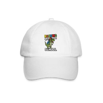 Roaring into Preschool Dinosaur Back to School - Baseball Cap - white/white - Front