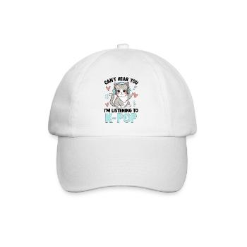 Je ne t’entends pas en écoutant de la K Pop - Casquette classique - blanc/blanc - Devant
