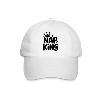 Nap King: königliche Ruhe - Baseballkappe - Weiß/Weiß - Vorne
