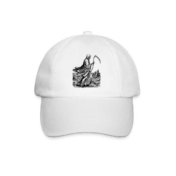 Grim reaper with scythe at the sea  - Baseball Cap - white/white - Front