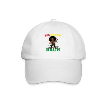 Six Seven Bruh Dabbing Juneteenth Girl Afro Girls - Baseball Cap - white/white - Front