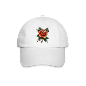 Classic Tattoo Rose - Baseball Cap - white/white - Front