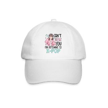 Je ne t’entends pas en écoutant de la K-Pop - Casquette classique - blanc/blanc - Devant