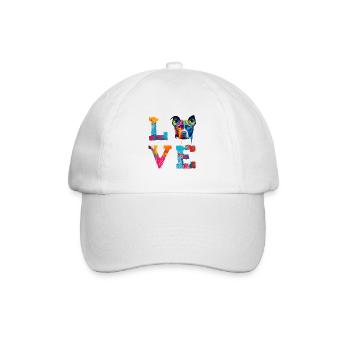Portrait Pop Art coloré de Pitbull Dog Love - Casquette classique - blanc/blanc - Devant