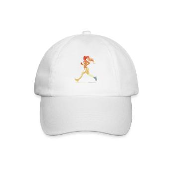 Läufermädchen Grafik Vintage - Baseballkappe - Weiß/Weiß - Vorne
