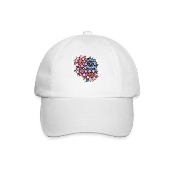 Motif de fleurs en tourbillon de fleurs - Casquette classique - blanc/blanc - Devant