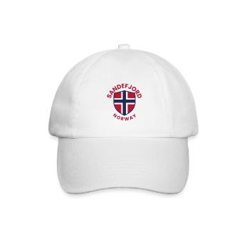 Sandefjord Norwegen-Schild - Baseballkappe - Weiß/Weiß - Vorne
