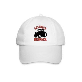 Austrian Redneck – Alpine style with tractor and beer - Baseball Cap - white/white - Front
