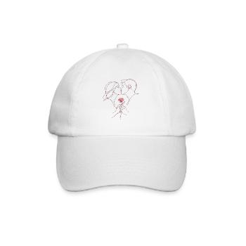 I Love You - Valentine's Day | Kiss line with rose - Baseball Cap - white/white - Front