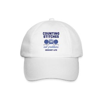 Counting Stitches Not Problems Crochet Life - Baseball Cap - white/white - Front