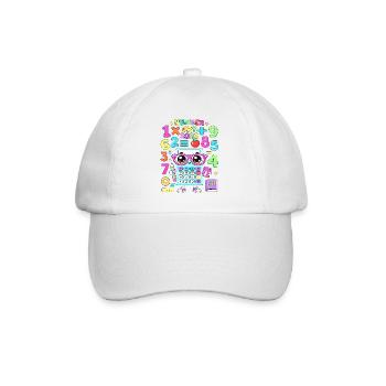 Kawaii Calculator Classroom Theme - Baseball Cap - white/white - Front