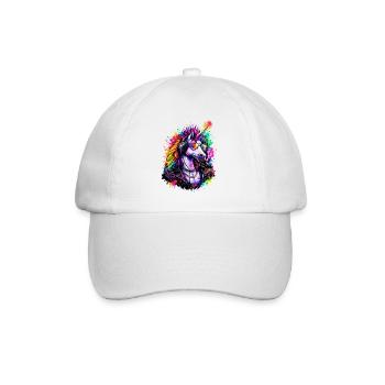 DJ licorne cool avec casque - Casquette classique - blanc/blanc - Devant