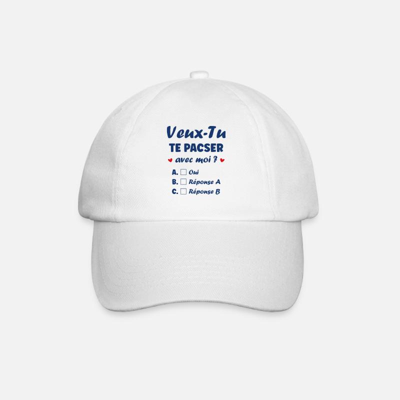 Demande de pacs - Casquette classique - blanc/blanc