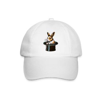 Bunny from the top hat - Baseball Cap - white/white - Front
