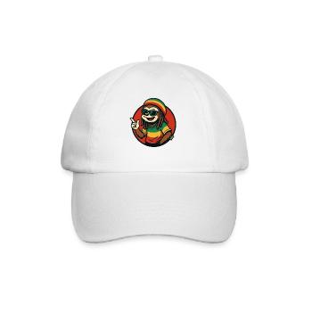 Reggae Faultier mit Sonnenbrille - Baseballkappe - Weiß/Weiß - Vorne