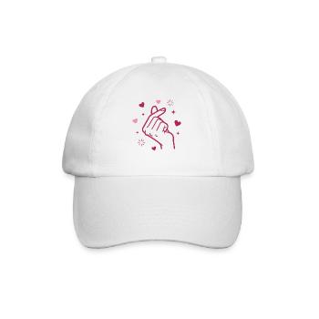 Kpop Musique coréenne Doigts mignons Cœur Amour Corée - Casquette classique - blanc/blanc - Devant